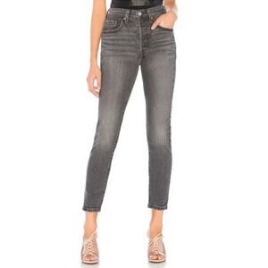 Levi's Premium 501 High Rise Button Fly Coal Black Skinny Fit Jeans Size 29‎